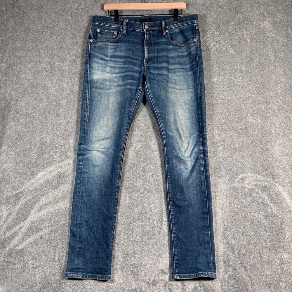 Uniqlo Jeans Japanese Selvedge Kaihara Denim Red Line Slim Straight Men 35x32